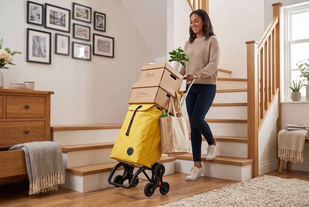 Yellow Zen RD6 Aluminum-Frame Stair Climbing Folding Shopping Cart, 6-Wheel – view 6