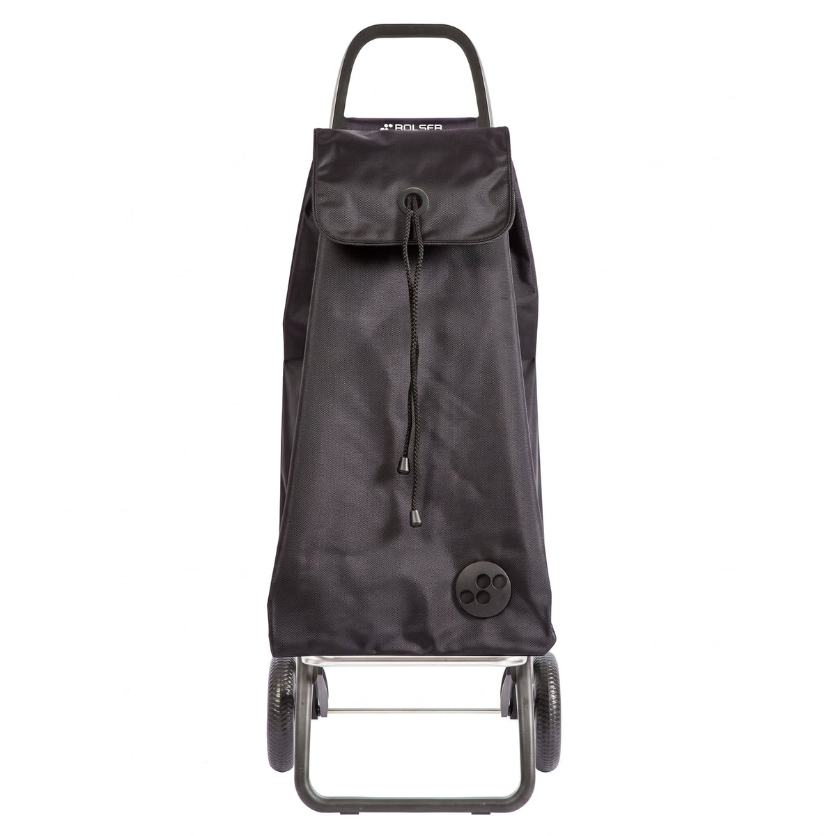 Black MF Logic Aluminum-Frame Folding Shopping Cart, 2-Wheel
