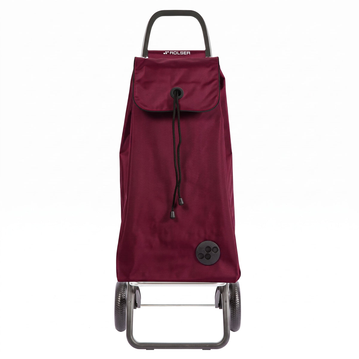 Burgundy MF Logic Aluminum-Frame Folding Shopping Cart, 2-Wheel