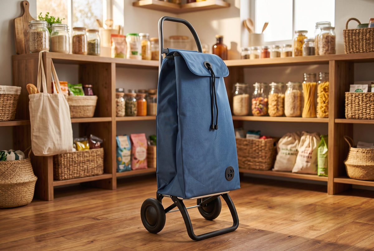 Denim Blue MF Logic Aluminum-Frame Folding Shopping Cart, 2-Wheel – view 6