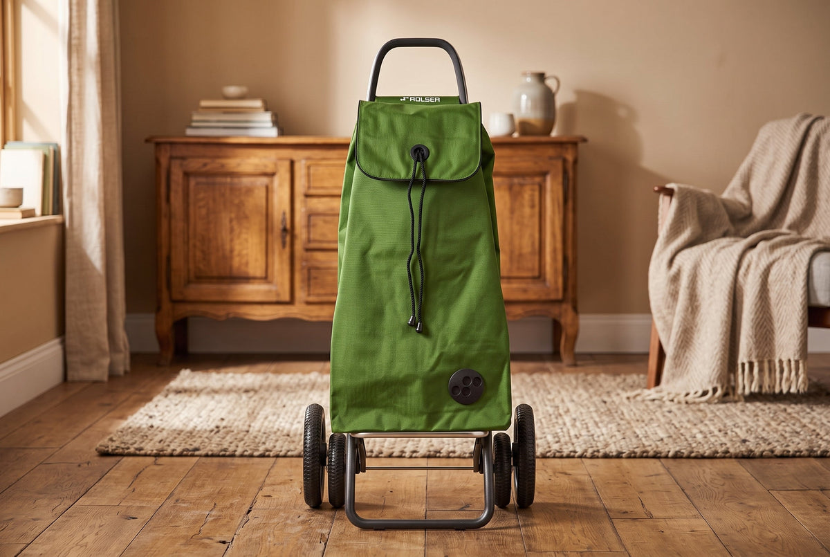 Olive MF Logic Aluminum-Frame Folding Shopping Cart, 2-Wheel – view 4