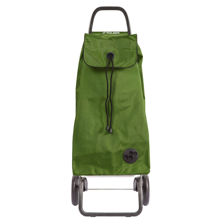 Olive MF Logic Aluminum-Frame Folding Shopping Cart, 2-Wheel