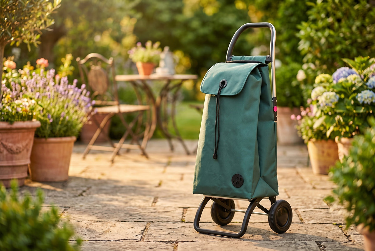 Pine Green MF Logic Aluminum-Frame Folding Shopping Cart, 2-Wheel – view 2