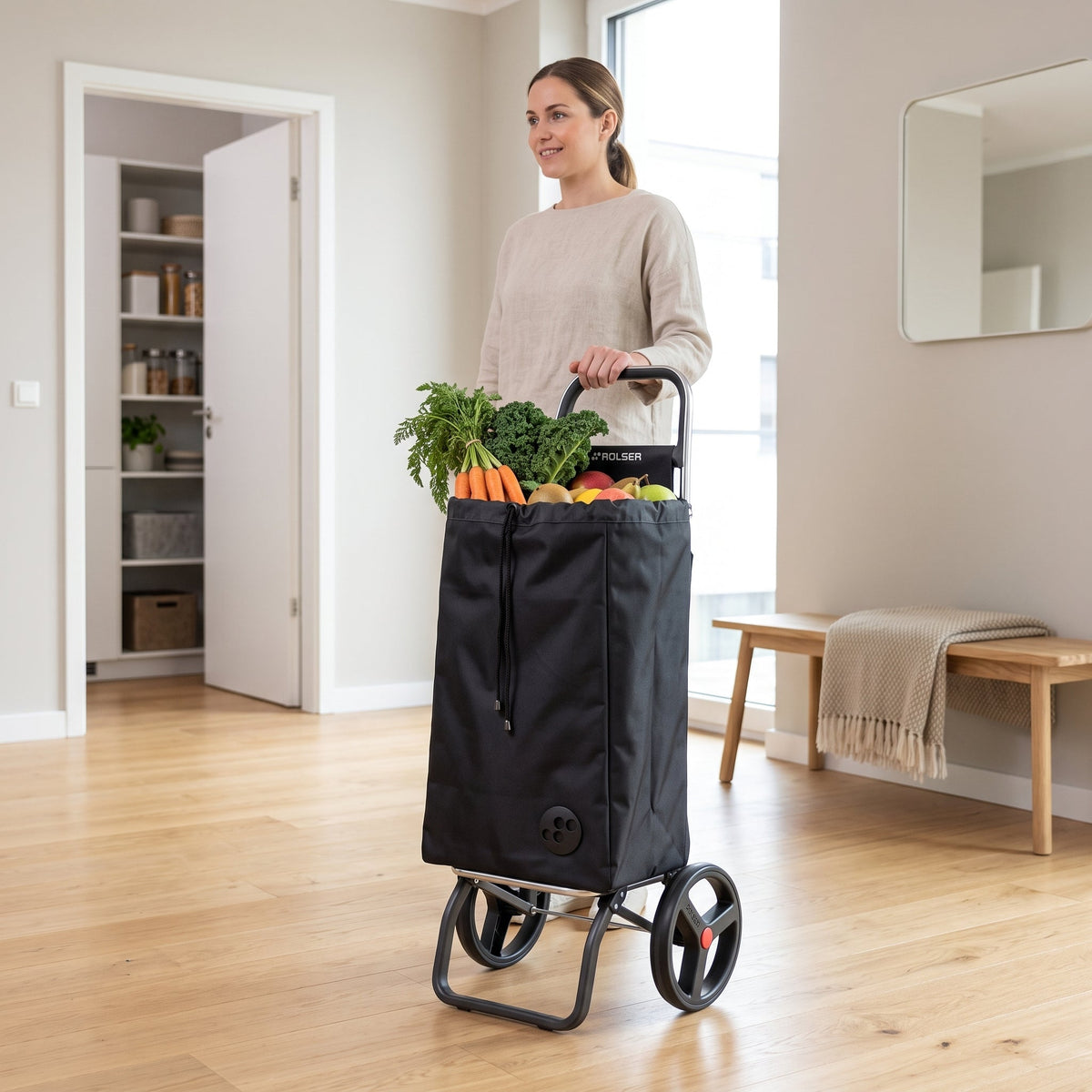 Black Logic RSG Aluminum-Frame Folding Shopping Cart – view 3