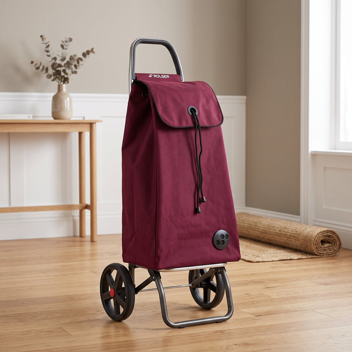 Burgundy Logic RSG Aluminum-Frame Folding Shopping Cart – view 2