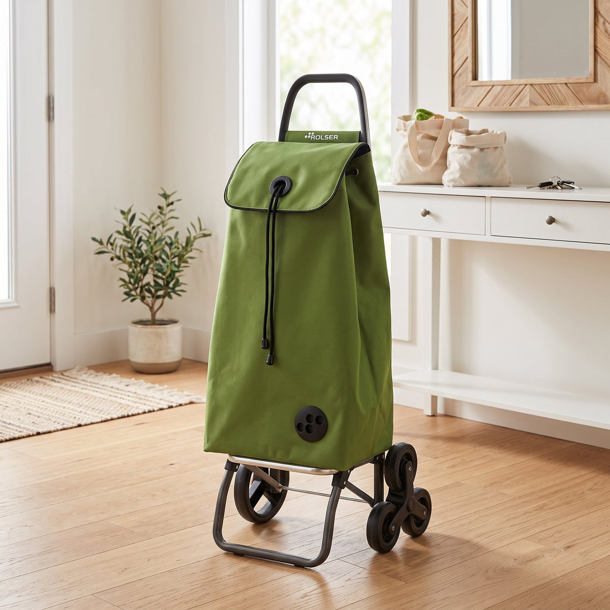 Olive Logic RSG Aluminum-Frame Folding Shopping Cart – view 2