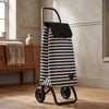 Black & White Stripe Convert 2 Aluminum-Frame Folding Shopping Cart – view 4