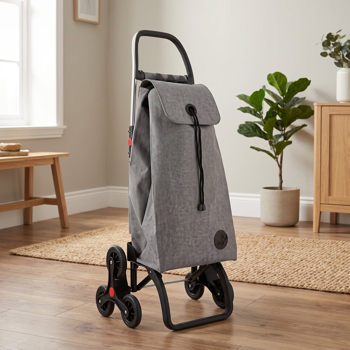Gray Tweed 6L Logic Aluminum-Frame Stair Climbing Folding Shopping Cart – view 4