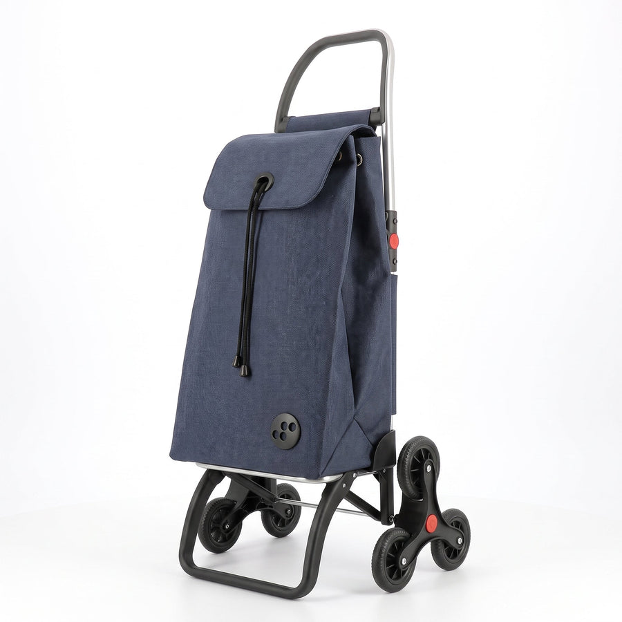 Navy Tweed 6L Logic Aluminum-Frame Stair Climbing Folding Shopping Cart