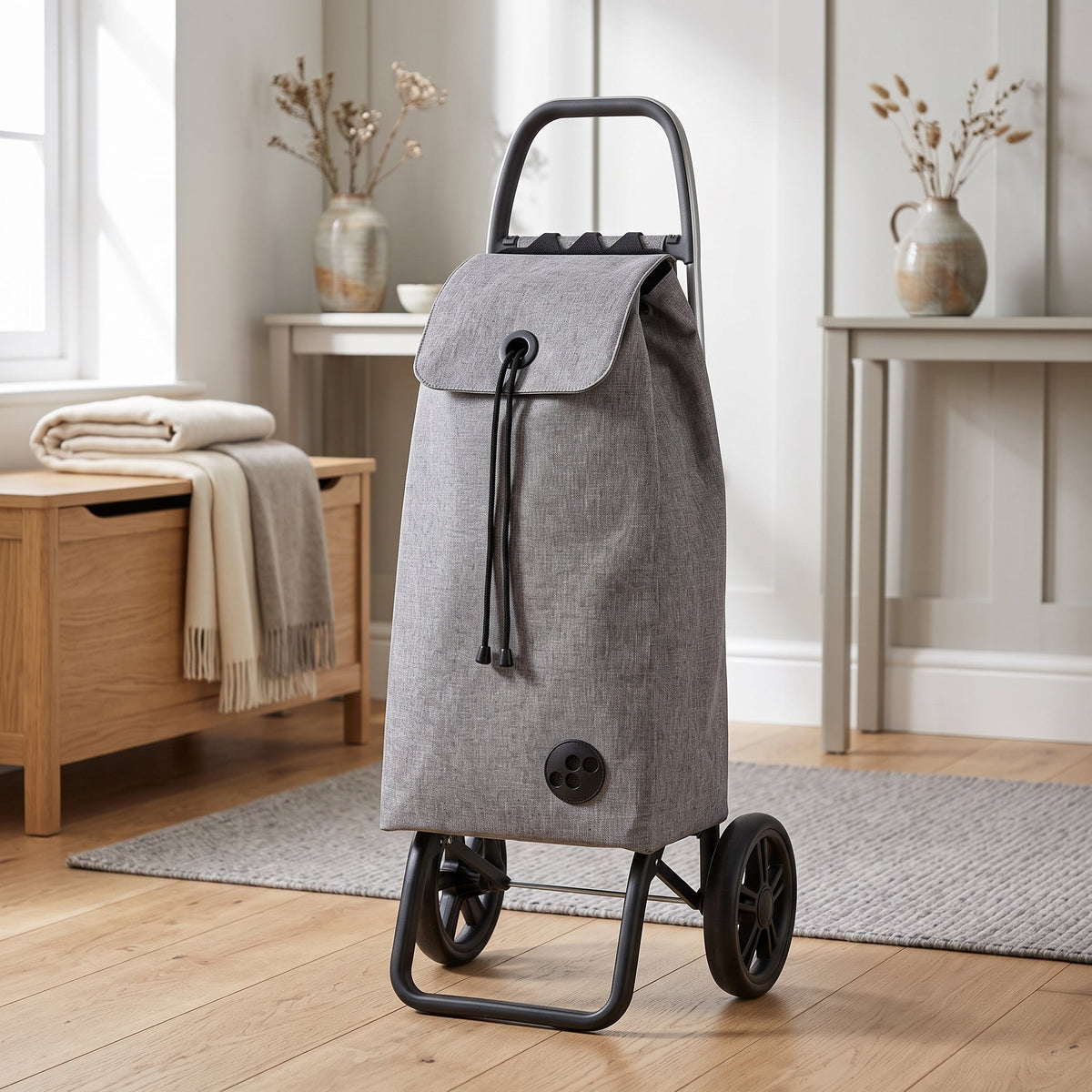 Gray Tweed Logic RSG Aluminum-Frame Folding Shopping Cart – view 3