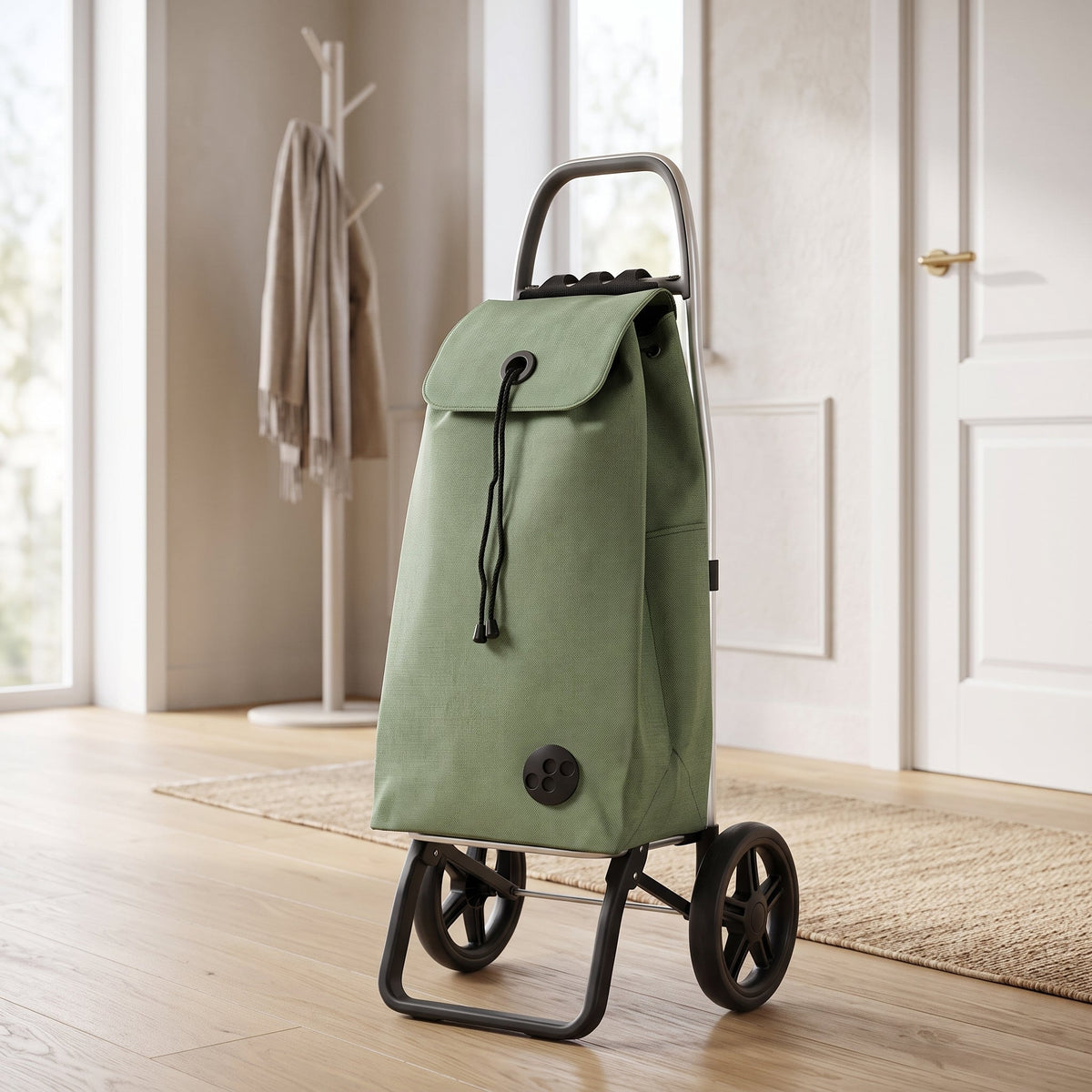 Jade Green Tweed Logic RSG Aluminum-Frame Folding Shopping Cart – view 2