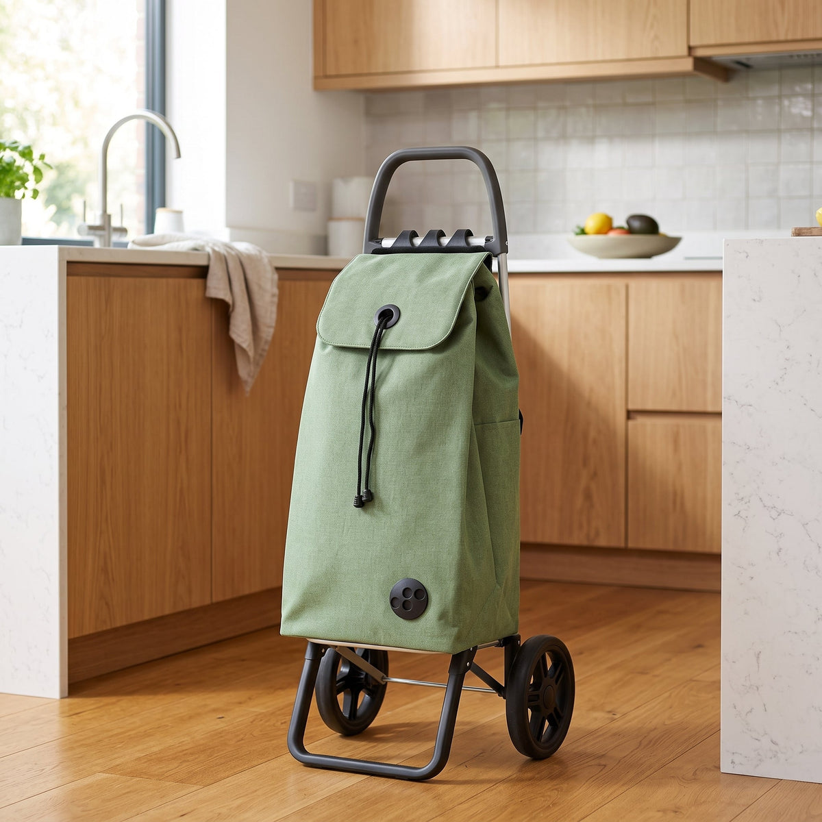 Jade Green Tweed Logic RSG Aluminum-Frame Folding Shopping Cart – view 4