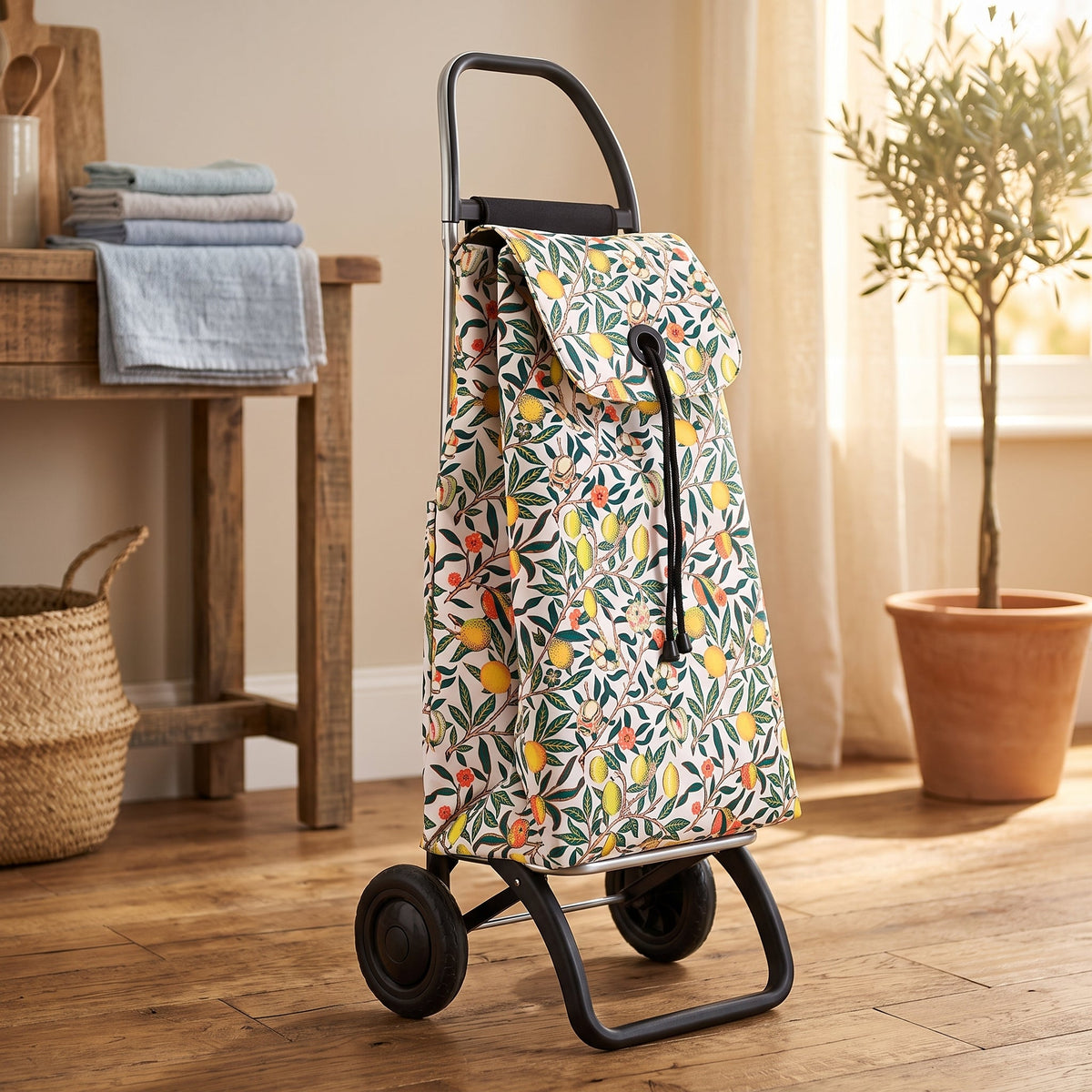 Fruit Print Convert 2 Aluminum-Frame Folding Shopping Cart – view 2