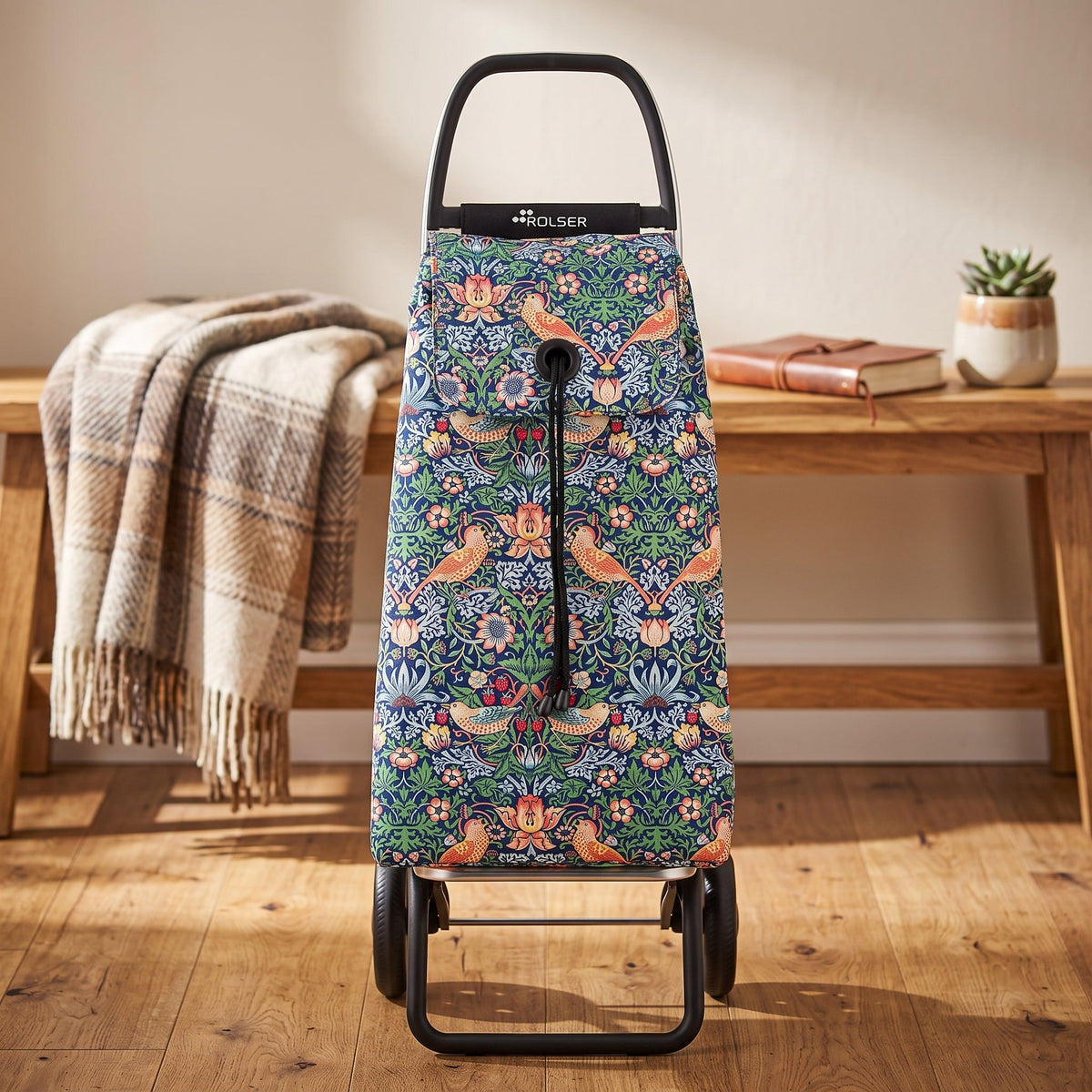 Strawberry Print Convert 2 Aluminum-Frame Folding Shopping Cart – view 2