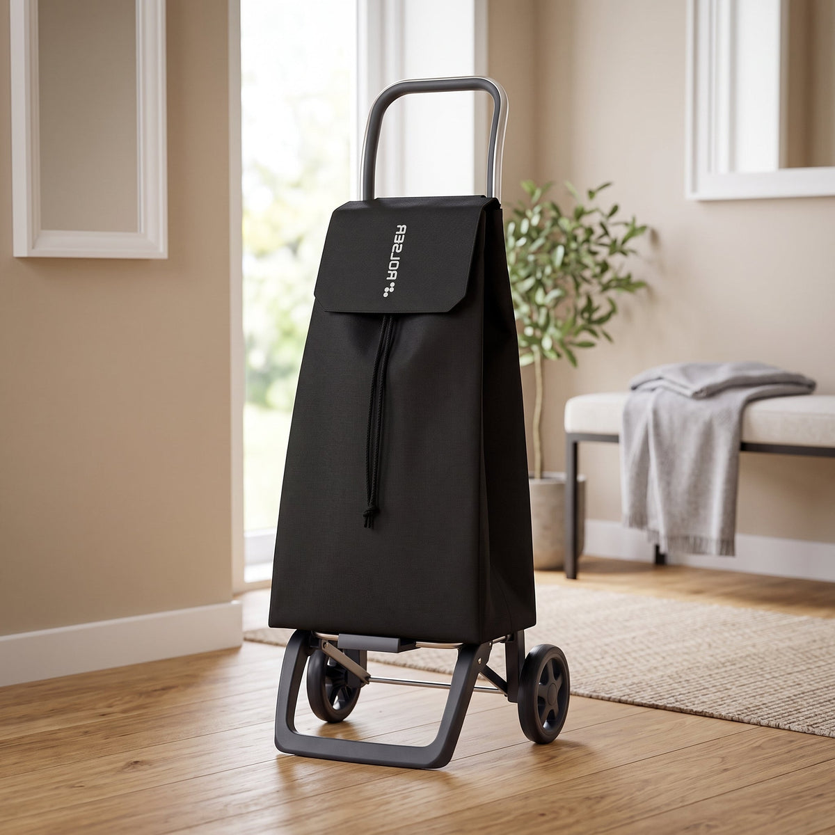 Black Jet LN Joy Aluminum-Frame Folding Shopping Cart, 2-Wheel – view 5