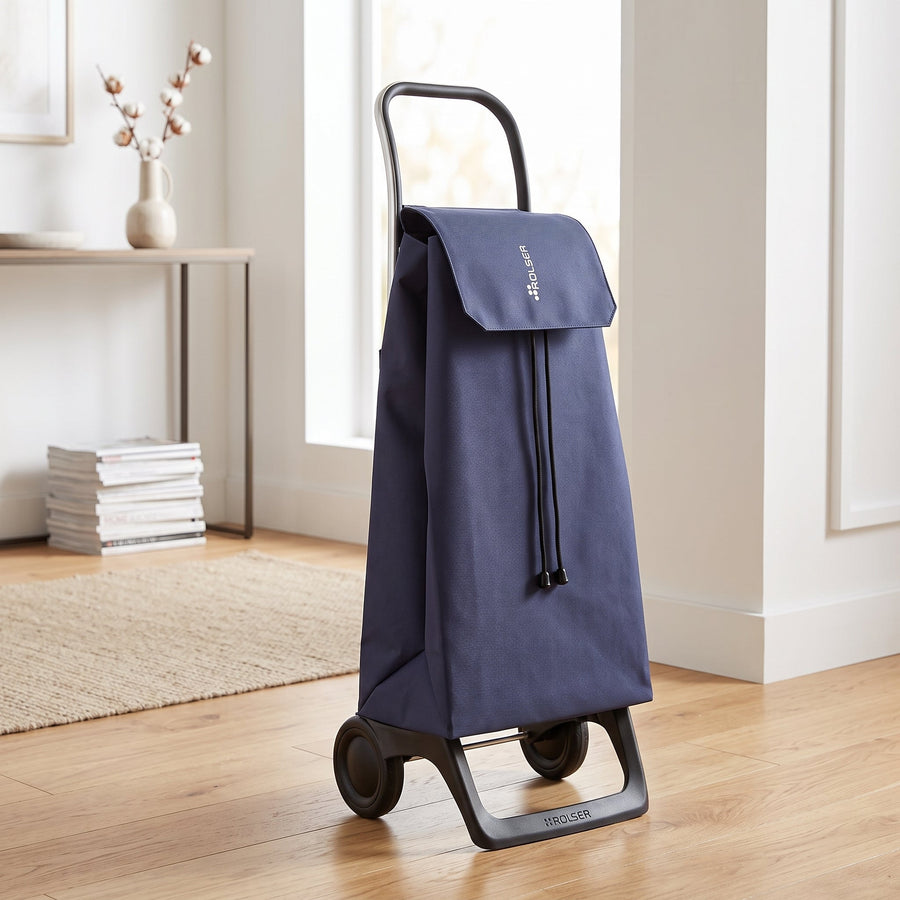 Denim Blue Jet LN Joy Aluminum-Frame Folding Shopping Cart, 2-Wheel