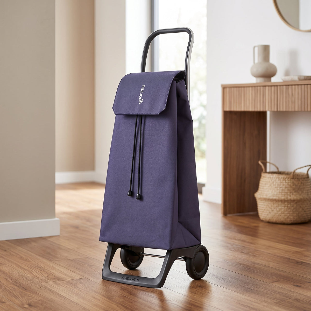 Denim Blue Jet LN Joy Aluminum-Frame Folding Shopping Cart, 2-Wheel – view 3