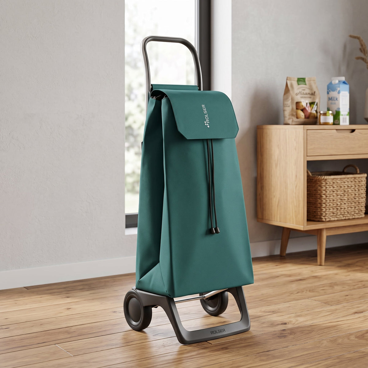 Pine Green Jet LN Joy Aluminum-Frame Folding Shopping Cart, 2-Wheel – view 2