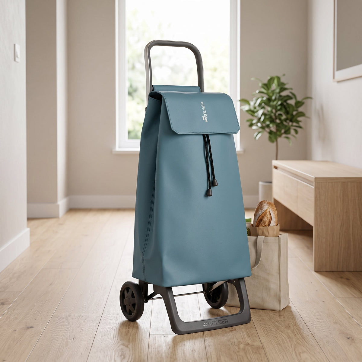 Teal Jet LN Joy Aluminum-Frame Folding Shopping Cart, 2-Wheel – view 4