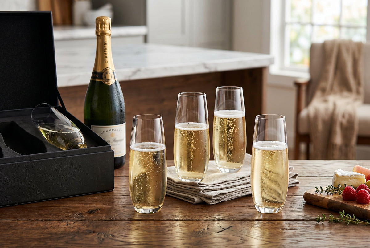 Stemless Champagne Flutes, 7.8 oz, Set of 4 – view 7