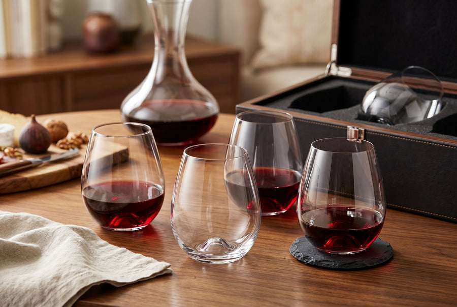 Stemless Burgundy Balloon Wine Glasses, 19.1 oz, Set of 4 – lifestyle