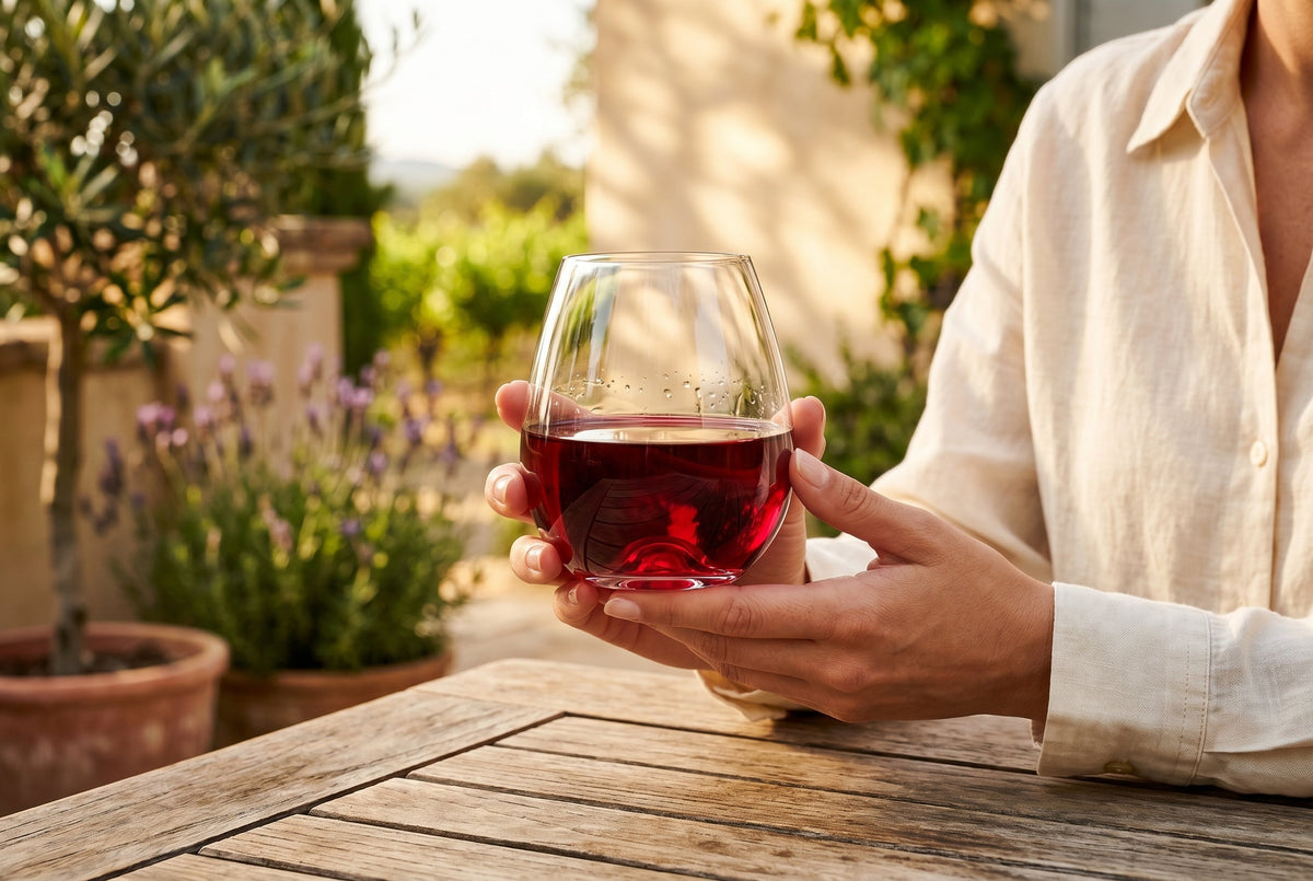 Stemless Burgundy Balloon Wine Glasses, 19.1 oz, Set of 4 – view 6