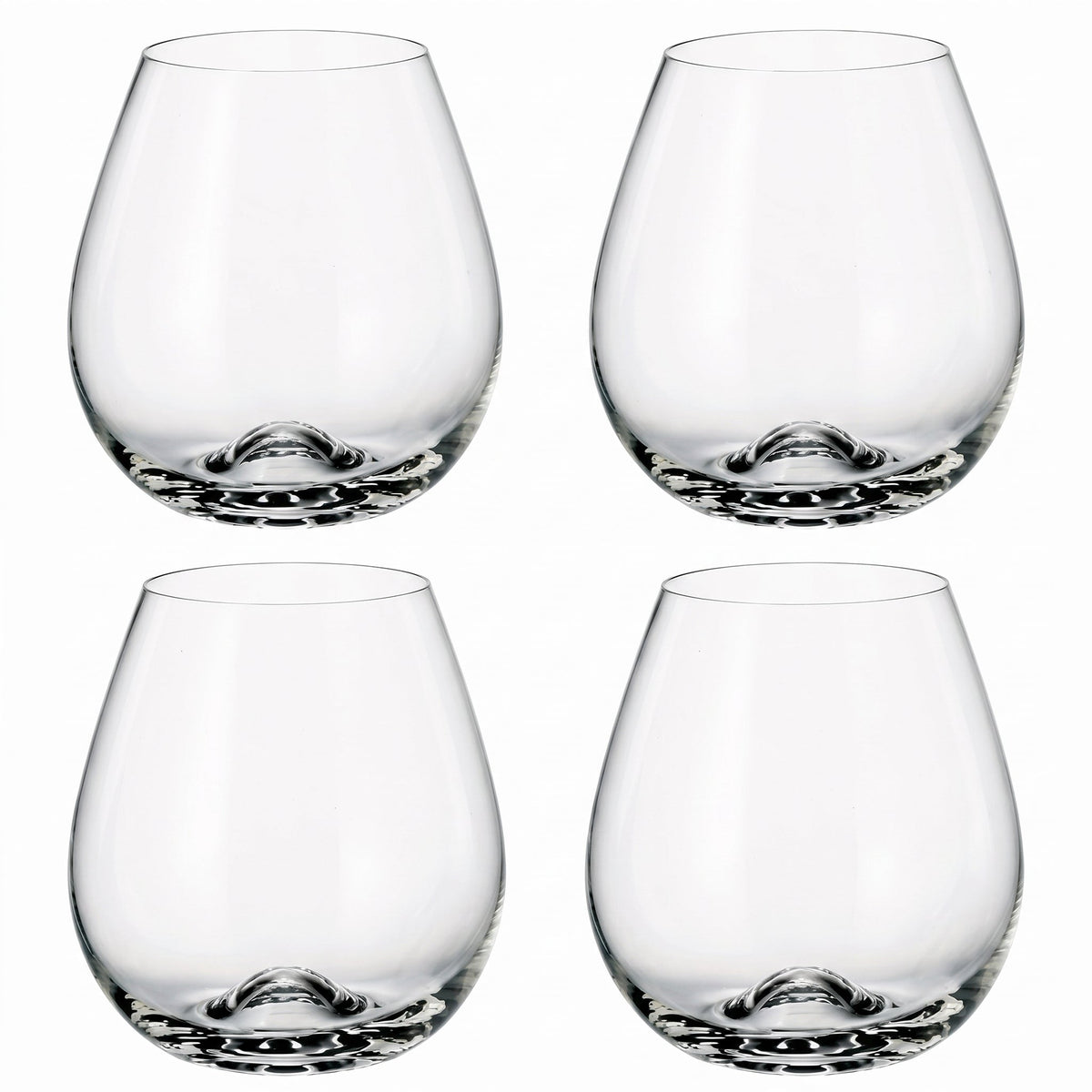 Stemless Burgundy Balloon Wine Glasses, 19.1 oz, Set of 4 – view 2