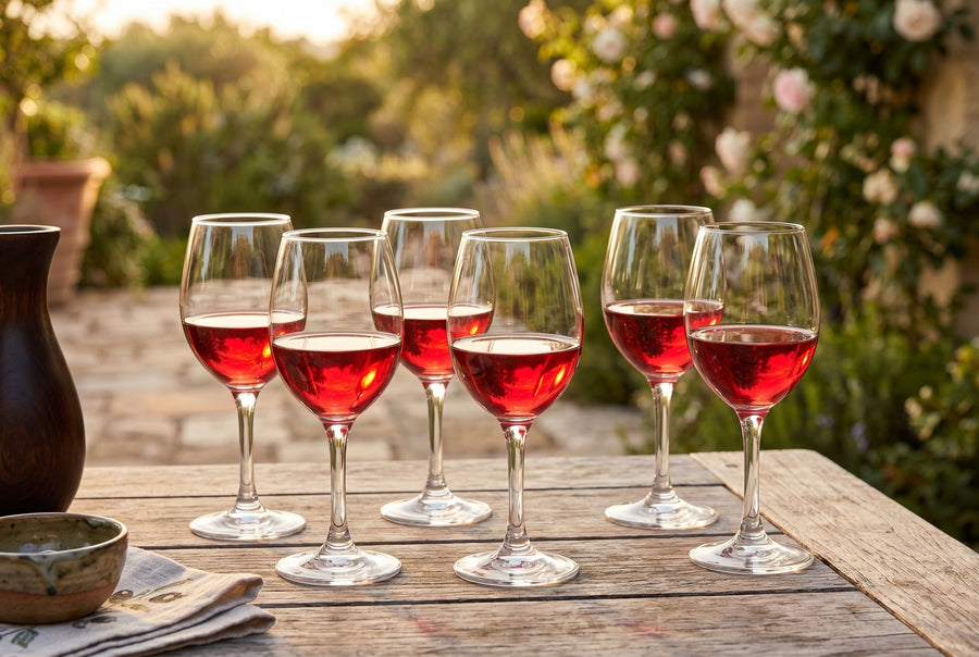 Stemmed Wine Goblets, 10.5 oz, Set of 6 – lifestyle