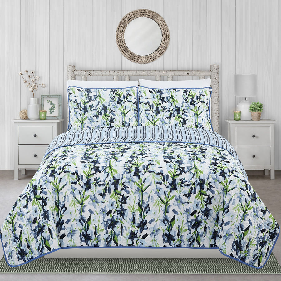 Woven Quilt 2 Piece Twin Floral Vines