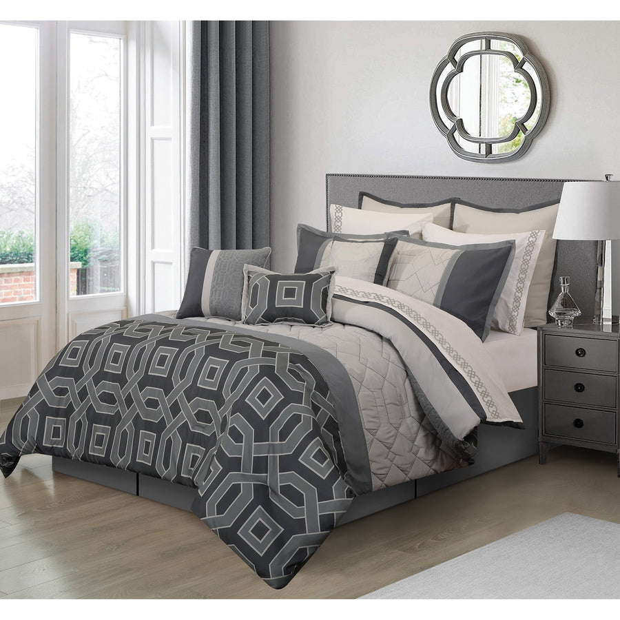 Woven Comforter Bedding Set 7Pcs King Aero