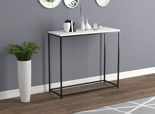 Console Sofa Table White Black Metal