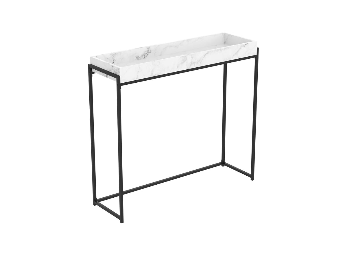 Console Sofa Table Marble Sunken Tray