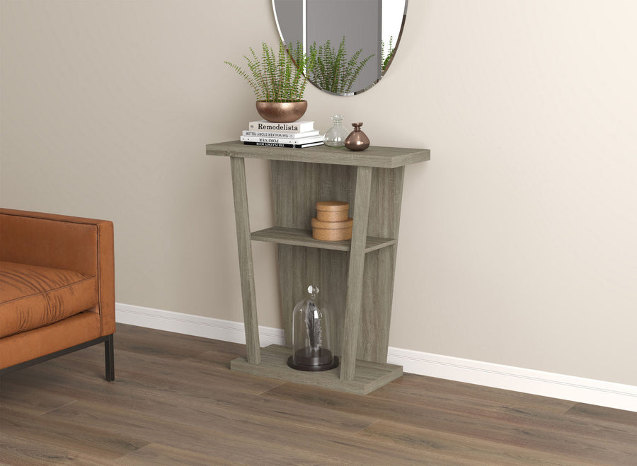 Console Sofa Table Dark Taupe 2 Shelf