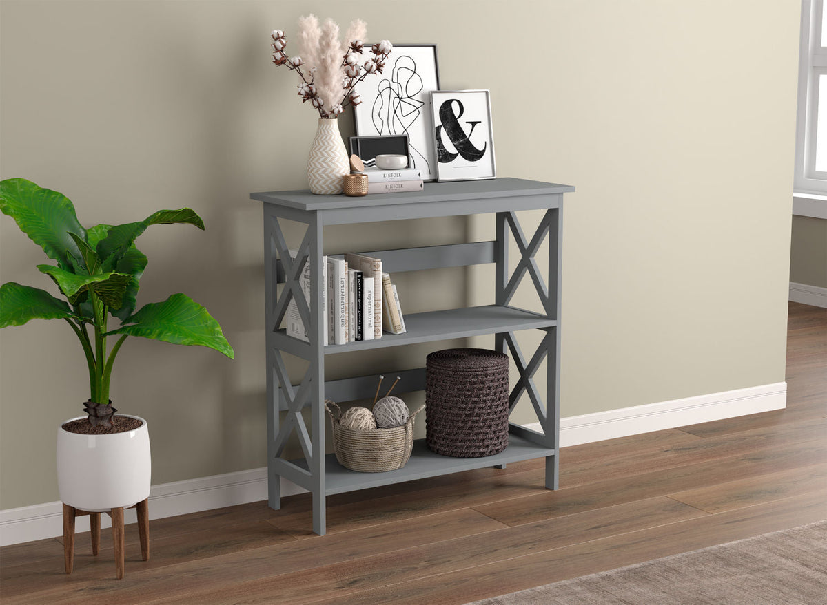 Console Sofa Table Light Grey 2 Shelves
