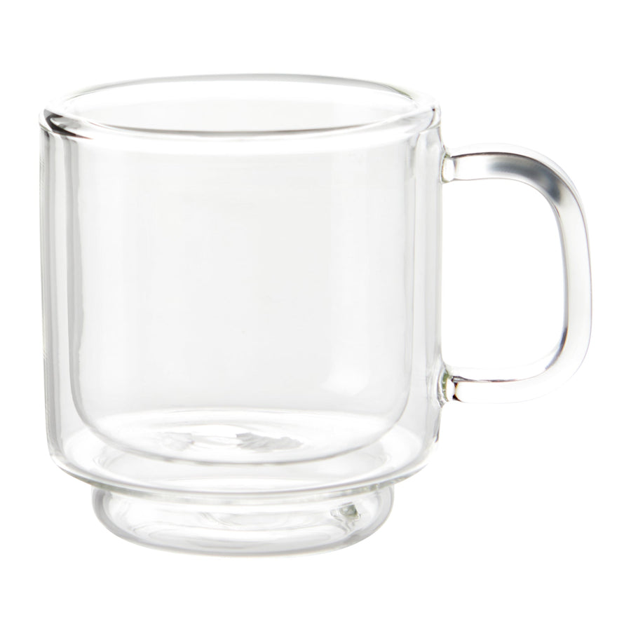 Insulated Double-Wall Glass Coffee Tea Hot or Cold Beverage Mug 2 Piece Set 90ml, Barista