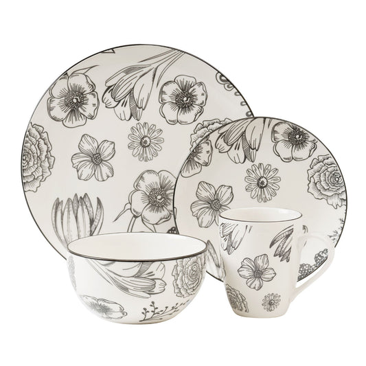 Dinnerware Set 16 Piece Porcelain, Service for 4